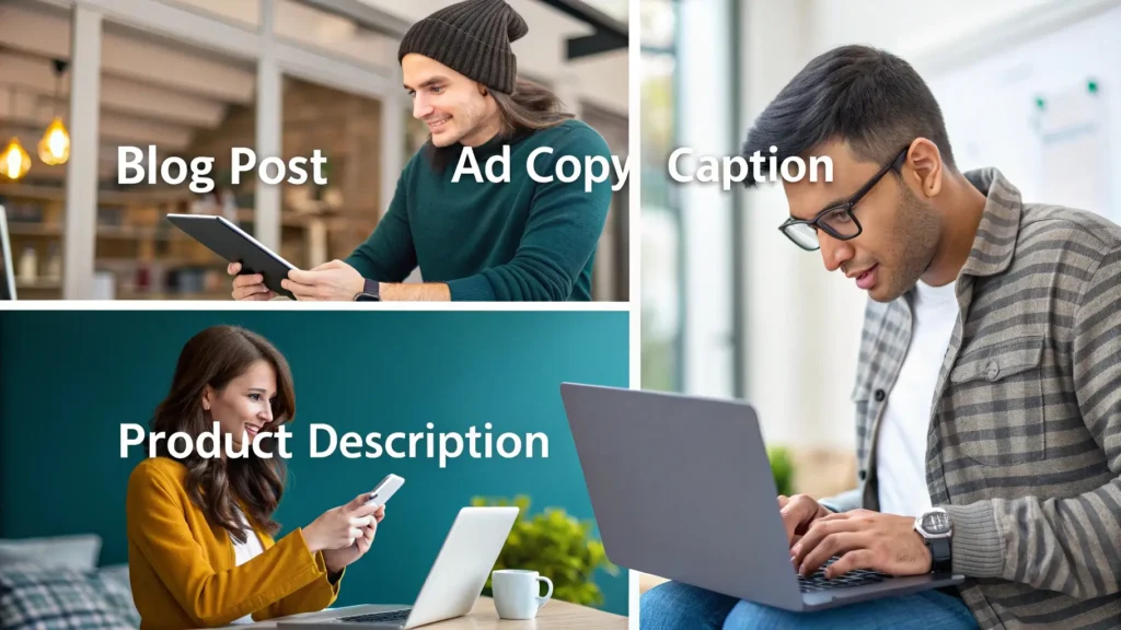 Jasper for beginners is the best AI copy tool today: Visual diagram of Jasper AI templates and content generation process