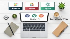 Visual layout of beginner-friendly AI tools for writing and productivity