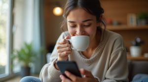 Person using habit tracker app to stay focused on daily goals
